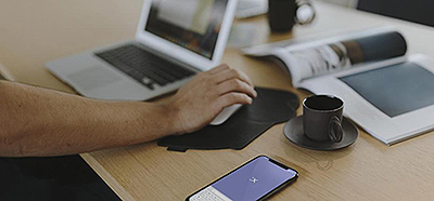 Person searching computer for employment