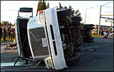 Truck overturned